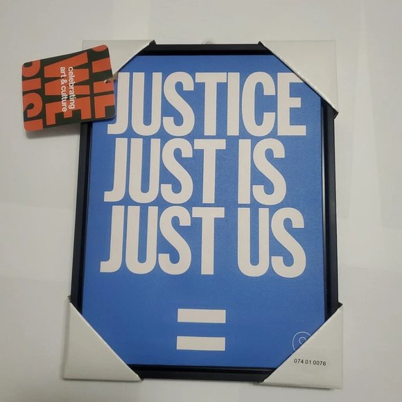 10x13 Justice/Just Is/Just Us. Framed Canvas - Picture 2 of 4